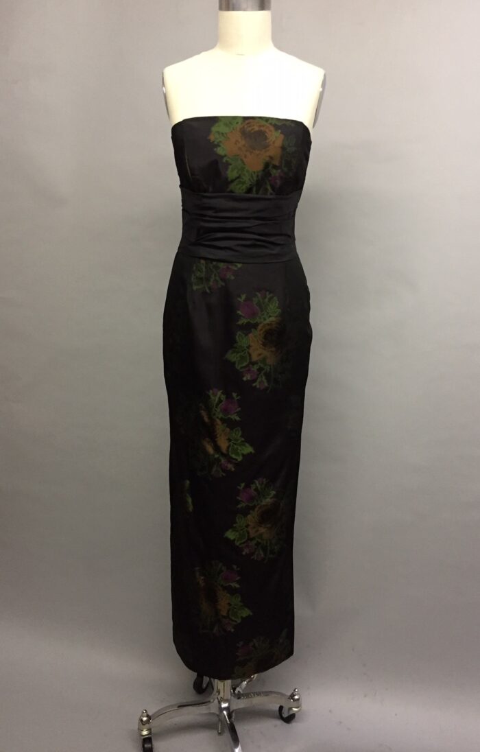 black tie strapless gown with jacket