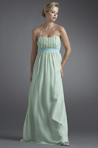 mint green silk empire gown for wedding