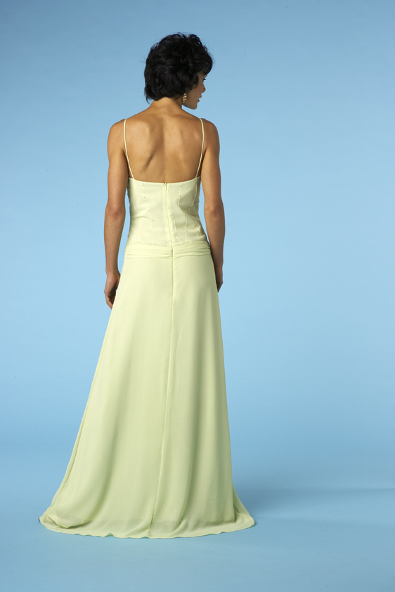 light green silk chiffon gown for wedding
