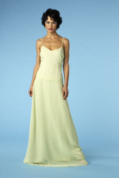 light green silk chiffon gown for wedding