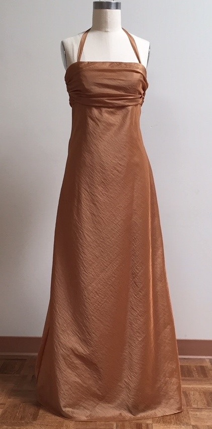 ronze halter gown for evening wedding