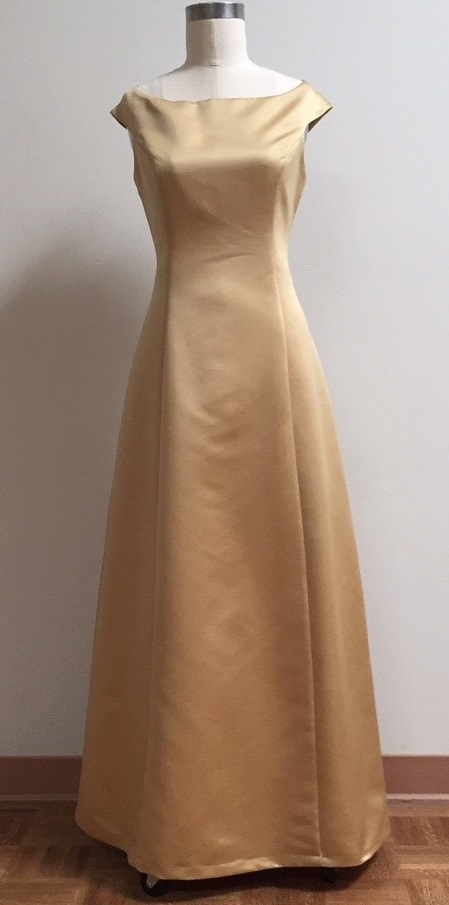 simple Gold A-line gown