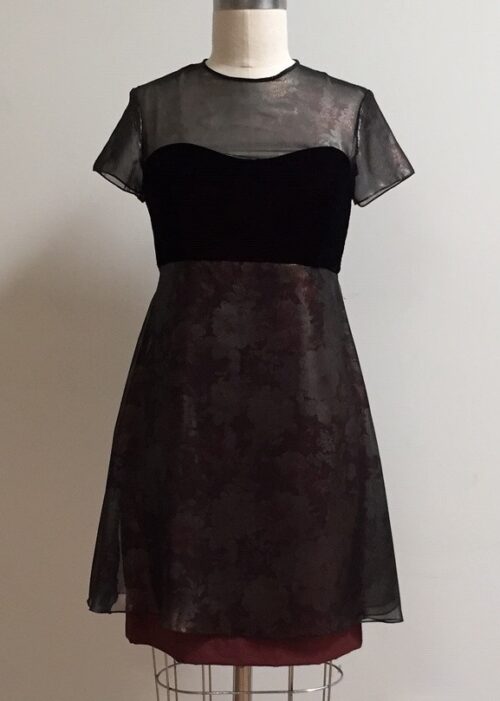 burgundy short sleeve special occasion dress