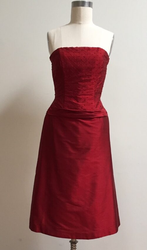 red strapless dress for wedding