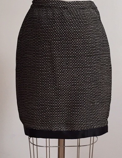 black and silver ribbon skirt
