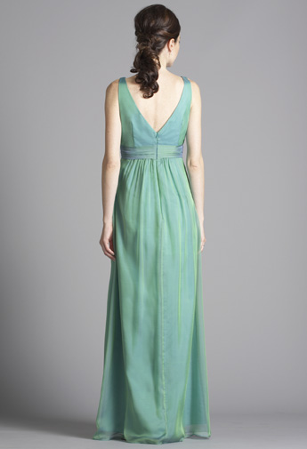 green silk chiffon empire gown for mother of the bride
