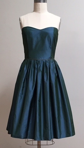 teal strapless party dress
