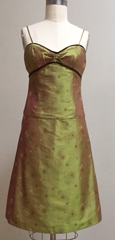 Kiwi green empire A-line dress