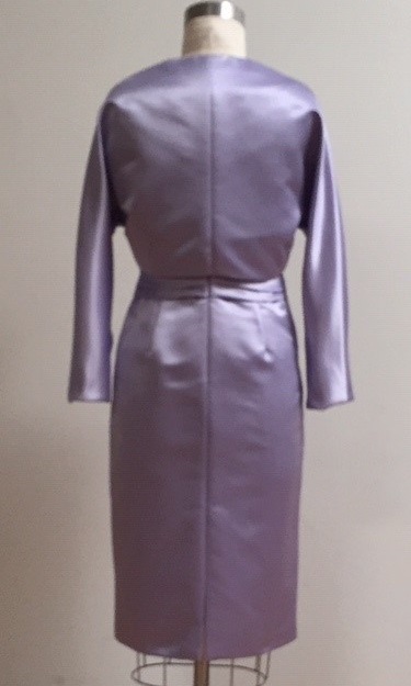 purple dress and shrug for mother of the bride