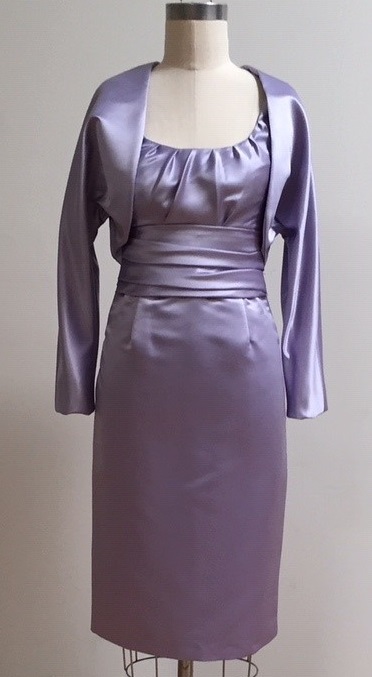 purple dress and shrug for mother of the bride