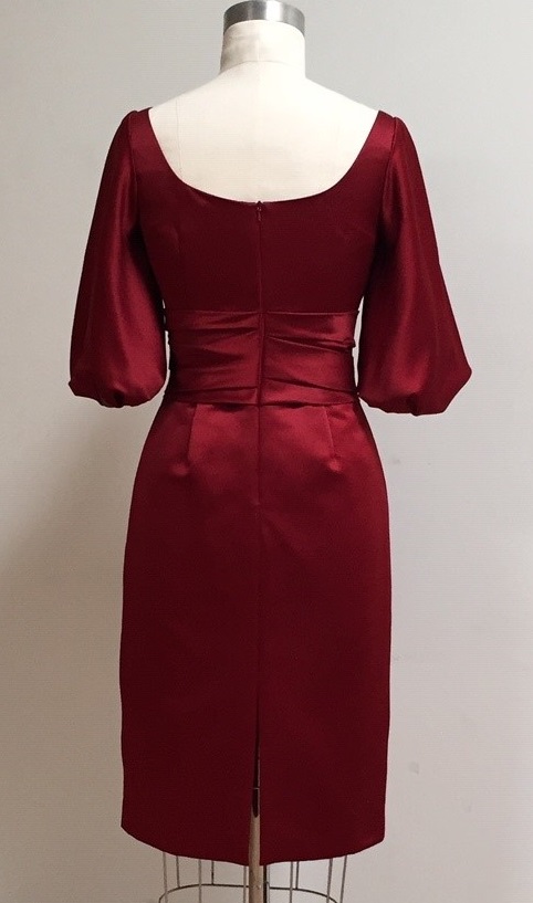 red cocktail dress with sleeve
