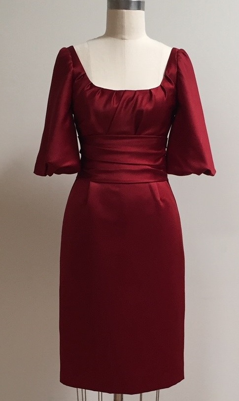 red cocktail dress with sleeve