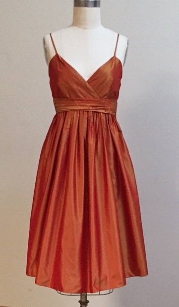 Empire party dress with spaghetti straps