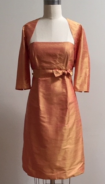 Apricot Dress & Jacket for wedding guest