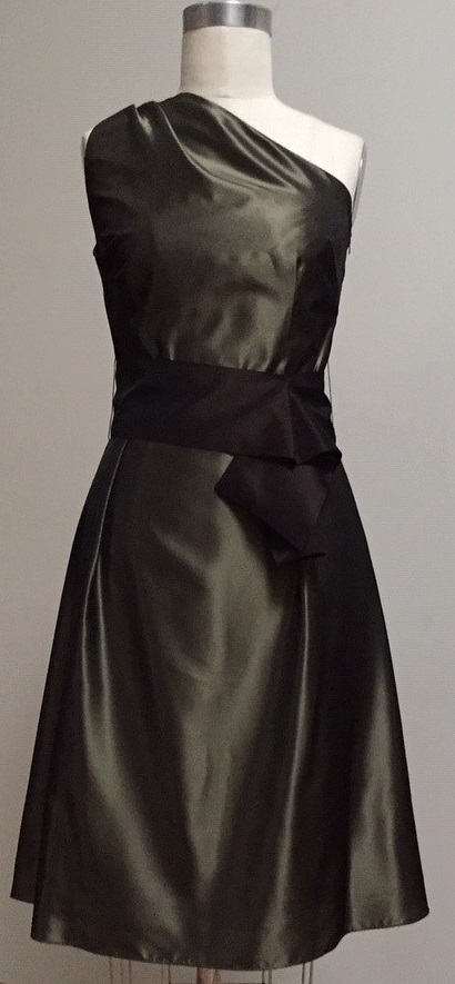 One-shoulder A-line cocktail dress