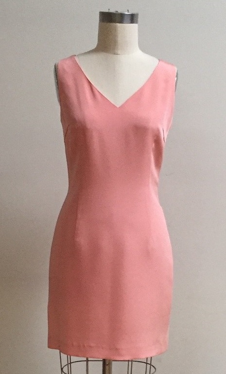 Silk coral pink dress