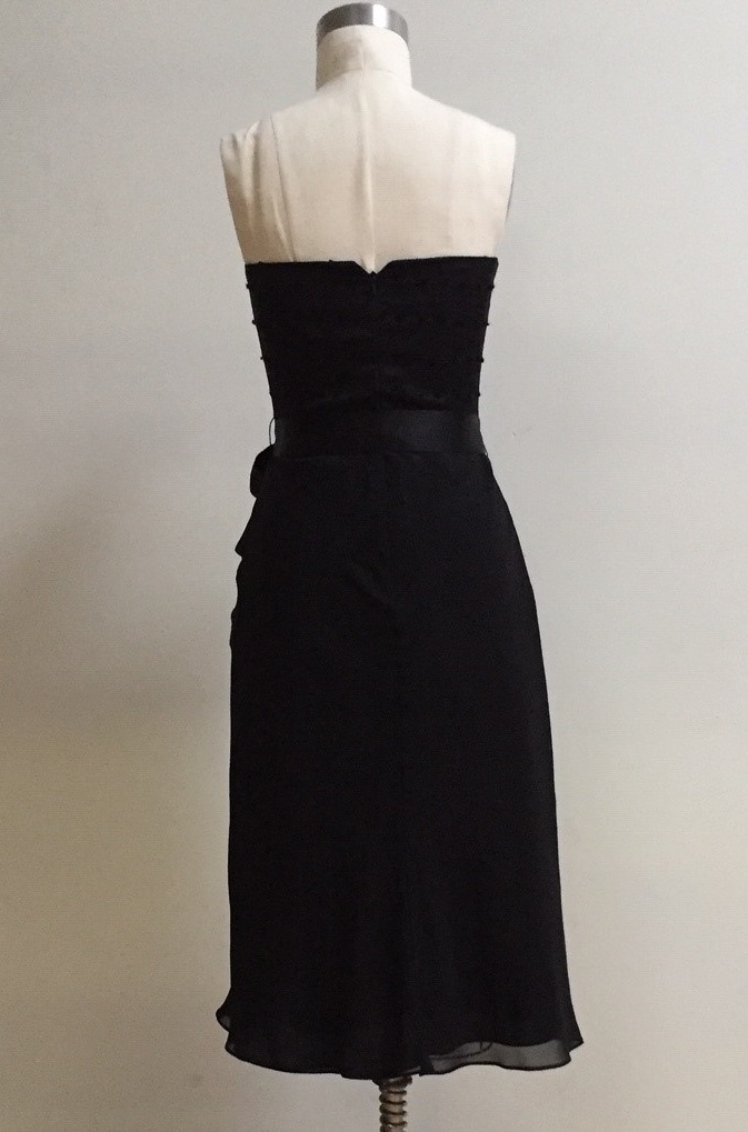 black tea length strapless dress