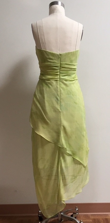Spring green chiffon layered skirt dress