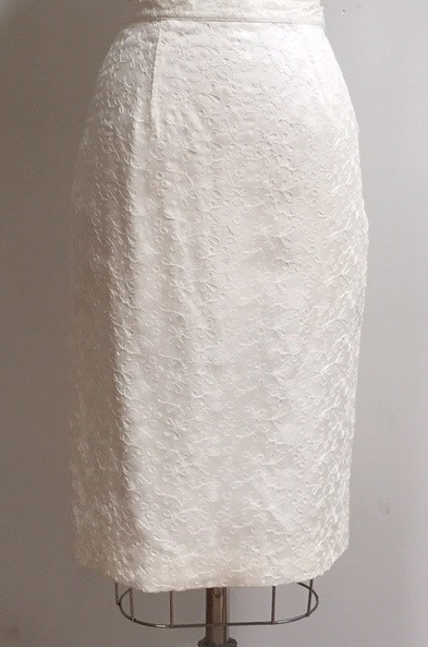 Embroidered white skirt