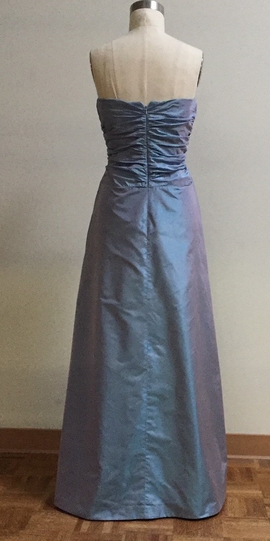 Blue strapless ball gown