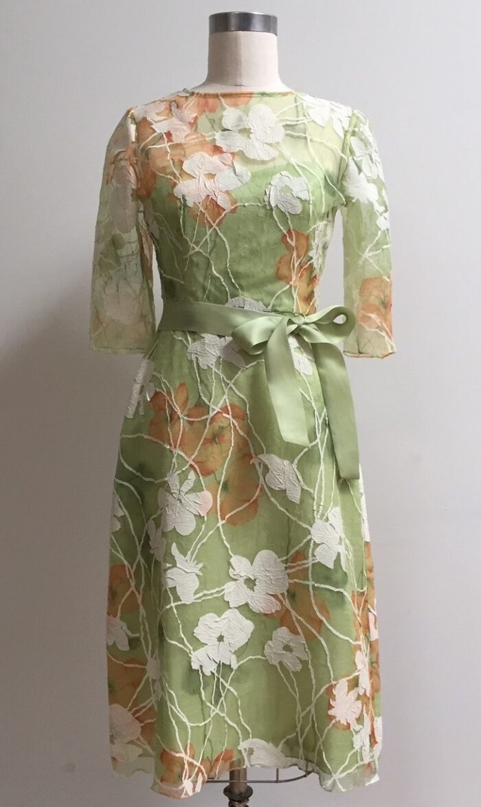 Celery green mother of the bride dress with sleeve