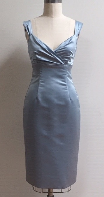 Light Blue V neck Cocktail Dress