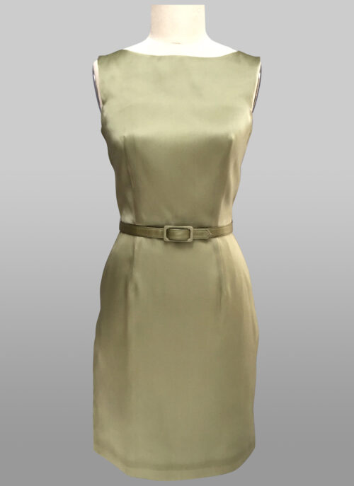 sage green classic dress with jacket